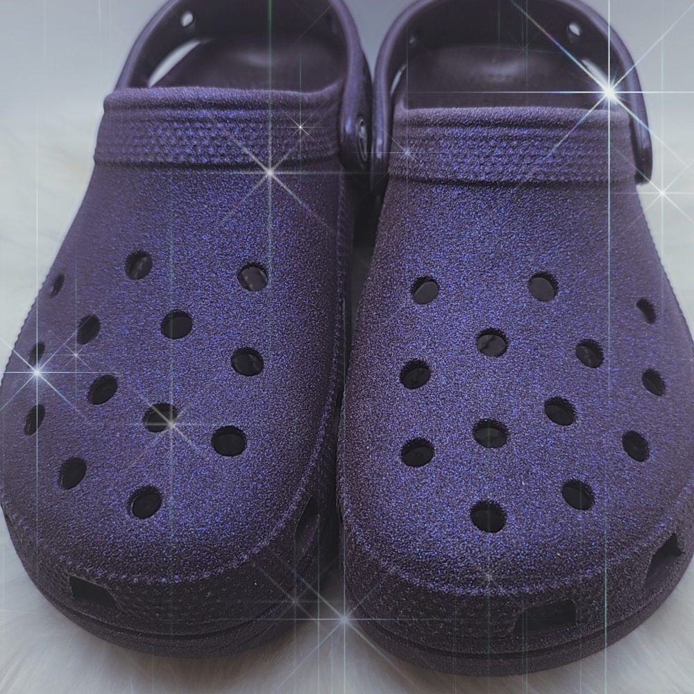 CROCS Women's Shimmering Purple Platforms